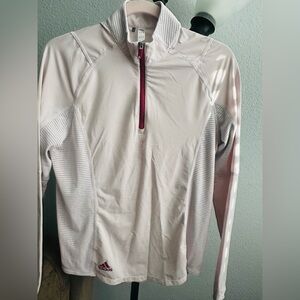 Adidas Pink and Burgundy Quarter-Zip Top